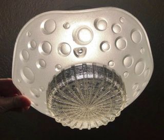 Antique Early 1900’s Victorian Clear Glass W/circles Ceiling Shade Globe Op Art
