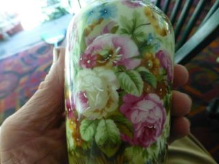 Antique Royal Vienna Floral Vase Handpainted 6.  5 