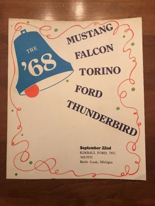 1968 Ford Dealer Promo Brochure & Rare Mustang Falcon Torino Galaxie