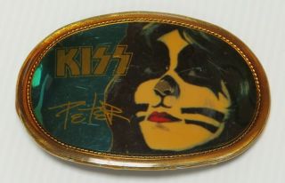 Kiss Peter Criss Belt Buckle 1977 With Rare Aucoin Sticker