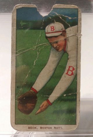 Rare 1909 T206 Polar Bear Back Fred Beck Boston Doves Rookie Baseball Card