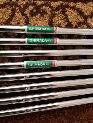 Rare Shimada Tour Stiff Iron Shafts Set 3 - Pw W/ Golf Pride Grips