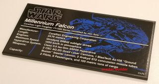 Lego Star Wars 75192 Ucs Millennium Falcon 8x16 Tile Sticker Placard Rare
