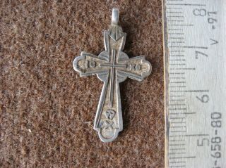 Antique Silver Christian Cross,  84 Mark,  Imperial Russia,  19th Century,