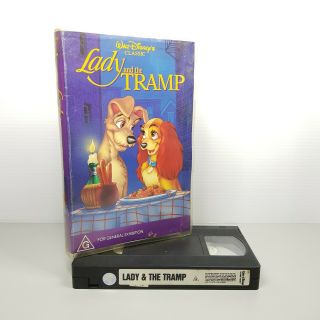 Walt Disney Lady And The Tramp Clamshell Vhs Video Tape Clam Rare Htf