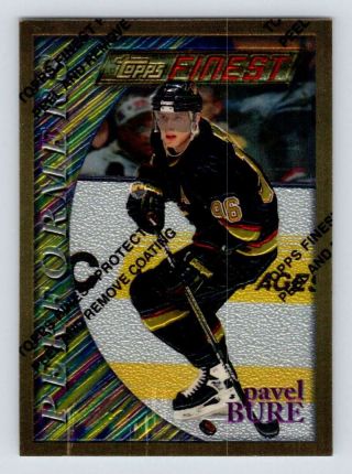 1995 - 96 Topps Finest 187 Pavel Bure (sp Gold/rare 1:24) Canucks (performers)