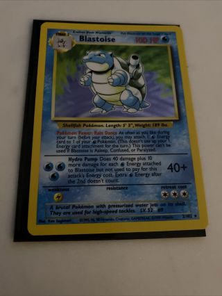 Blastoise 2/102 1999 Base Set Rare Holo Pokemon Card Near Condit Psa 9 Poss