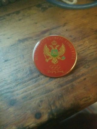 Extremely Rare Montenegro Olympic Committee Pin Beijing 2008