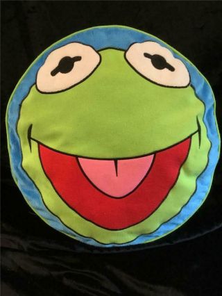 Rare Collectible Disney The Muppets Kermit The Frog Pillow 3 " X 14 " Round