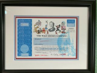 Rare Walt Disney Company Specimen Stock Certificate