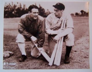 Lou Gehrig Joe Dimaggio Yankee Legends 8x10 Photo Licensed Rare Find