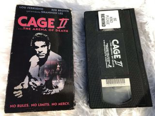 Cage Ii Rare Hard To Find Vhs Tape Lou Ferrigno 1994 Cage Fighting