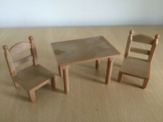 Vintage Slyvanian Families Sweet Home Kitchen Table & 2 Chairs Calico Critters