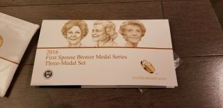US 2016 First Spouse Bronze Medal Series Year Set Reagan Ford Nixon RARE 3