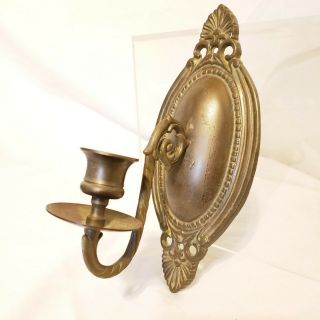 Vintage Wall Candle Sconce Ornate Gold Tone Metal Wall Candle Holder