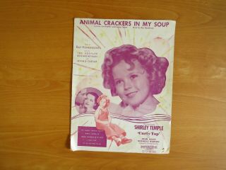 Vintage Animal Crackers In My Soup 1935 Shirley Temple In Curly Top Sheet Music