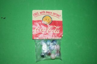 Very Rare,  1964 Smiley Face Drink Coca - Cola In Bottles Promo Bag Of Marbles