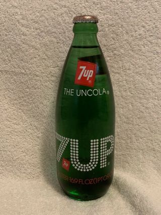 Rare Full 16.  9oz 7up Torpedo Style Acl Soda Bottle Hard To Find