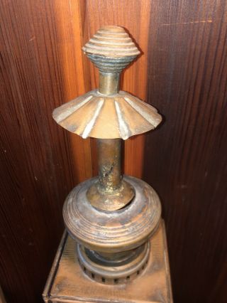 ANTIQUE VINTAGE BRASS BUGGY LAMP OIL LANTERN STAGECOACH,  CARRIAGE Beveled Glass 3