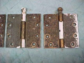 2 Pair Victorian Gothic Aesthetic Cast Iron Door Hinges 3 1/2 X 3 1/2