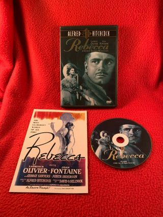 Rebecca Dvd Ex - Rental Alfred Hitchcock 1940 Laurence Olivier Rare Region 1 Usa
