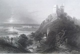 Austria Griffenstein Castle On Danube River - 1840 Antique Print Bartlett