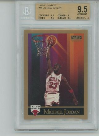 Bgs 9.  5 Michael Jordan 1990 - 91 90 - 91 Skybox 41 Chicago Bulls Hof Rare Gem