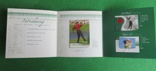 2001 Upper Deck Golf Promo Folder With Tiger Woods Rookie Card Rare