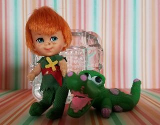 Vintage Liddle Kiddles Storybook Peter Pan Paniddle Doll Sword Alligator