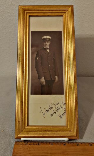 Antique Military Photo Of Us Navy Veteran - Signed " Harold "