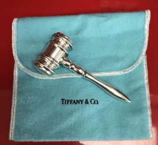Rare Tiffany & Co.  Solid Sterling Silver Collectible Gavel Gift Appx 3.  75 " Long