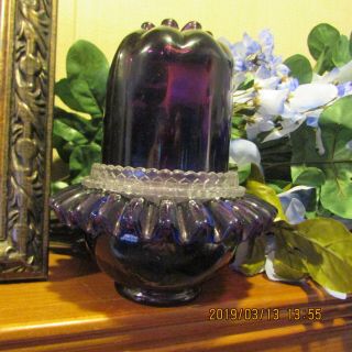 Rare Fenton Fairy Lamp 3 Piece Purple Rare