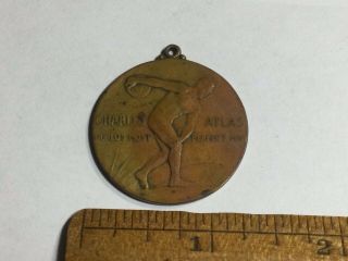 Antique Charles Atlas Physical Perfection Bronze Medal Award To: W.  Corvese
