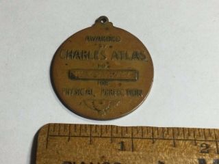 Antique Charles Atlas Physical Perfection Bronze Medal Award To: W.  Corvese 2