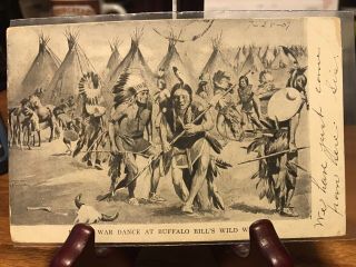 Antique Postcard Buffalo Bills Wild West Show Indian / Native American