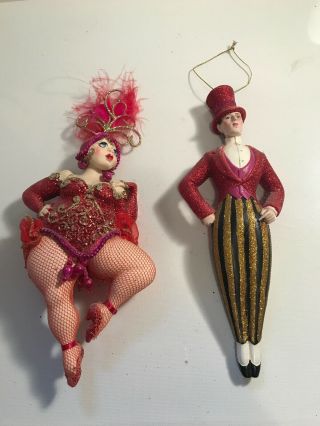 Porcelain Doll Ornament Vintage Collectible Circus 2 Dancers