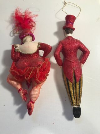 Porcelain Doll Ornament Vintage Collectible Circus 2 Dancers 2