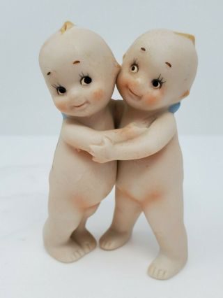 3 " Vintage Antique Kewpie Huggers All - Bisque Tiny Dolls Embracing