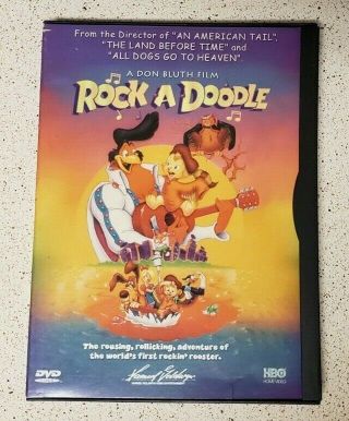 Rock - A - Doodle Dvd,  1999 Rare Oop Don Bluth Animated 1990 Snap Case Region 1