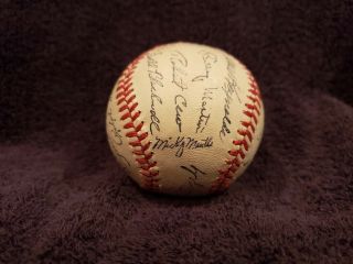 VERY RARE 1952 York Yankees Team Signed Facsimile Baseball,  Mickey Mantle 2