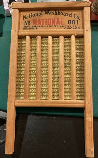 National Washboard Co No 801 The Brass King Top Notch Washboard Made In Usa