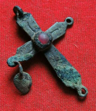 Ancient Rare Bronze Cross Middle Ages