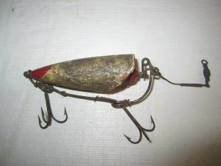 Vintage Antique Bite Em Bate Company Revolving Wood Fishing Lure