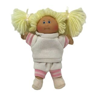 Vintage 1978 1983 Mini Cabbage Patch Doll Blonde Hair Blue Eyes 5 " Rare
