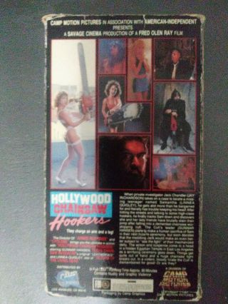 Hollywood Chainsaw Hookers VHS Linnea Quigley Slasher Gore UNRATED Rare HTF 2