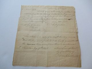 Antique Early American Document Letter 1825 Rochester Signed Palmer Clevland?