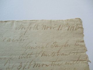 ANTIQUE EARLY AMERICAN DOCUMENT LETTER TO JAMES COX JR 1818 NORFOLK EARLY USA 2