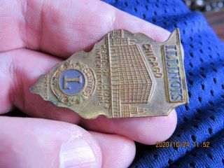 Rare Lions Club International Illinois State Shape Pin Dist 1 Vintage (20j2)