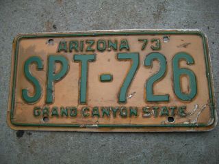 1973 Arizona Rare Grand Canyon State Metal License Plate.