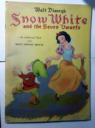 Rare Vintage 1938 Walt Disney Enterprises Snow White & The 7 Dwarfs Story Book
